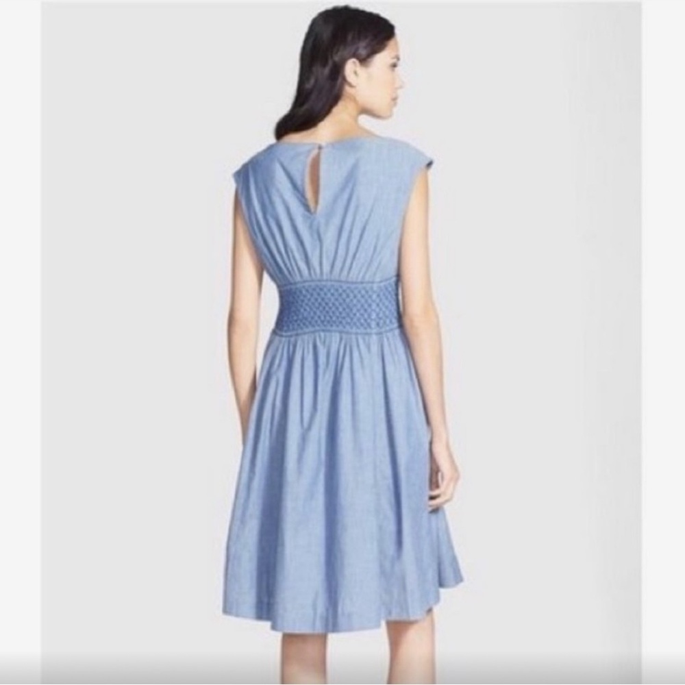 Kate Spade Blair Chambray Dress with pockets Sz 2 EUC - Hem Altered - Picture 2 of 10